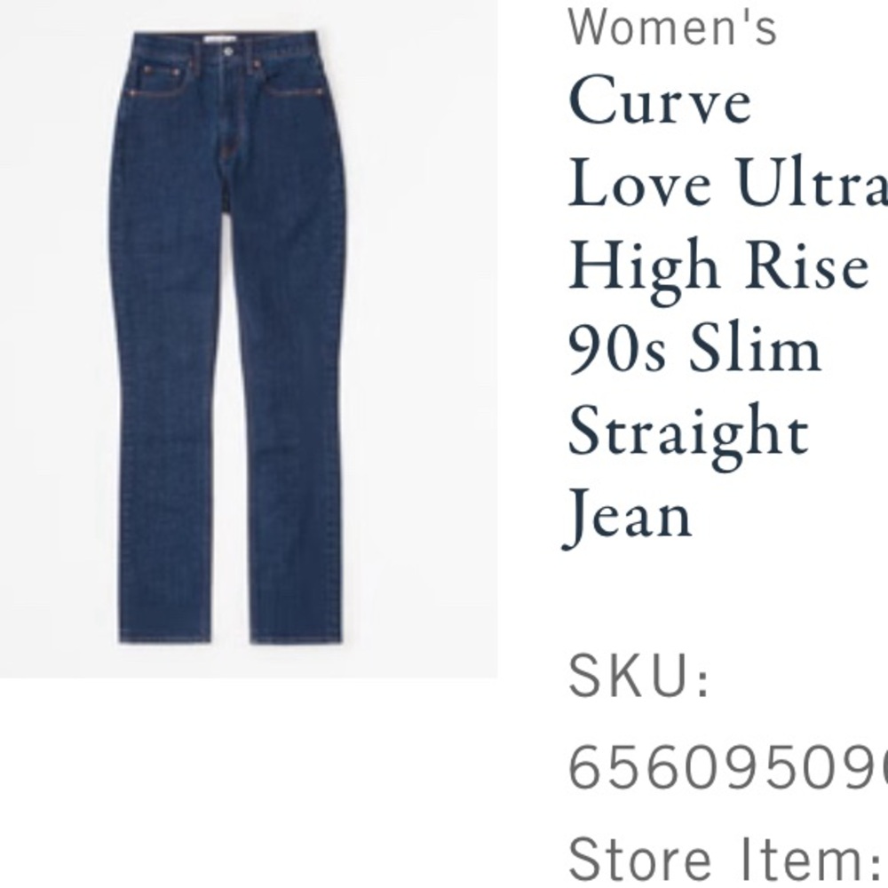 Abercrombie & Fitch Slim Straight Ultra High Rise Jeans